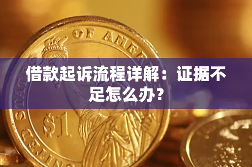 武汉借款起诉流程详解：证据不足怎么办？