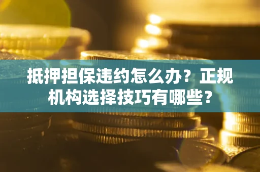 武汉抵押担保违约怎么办？正规机构选择技巧有哪些？