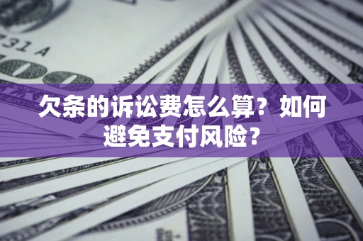 武汉欠条的诉讼费怎么算？如何避免支付风险？